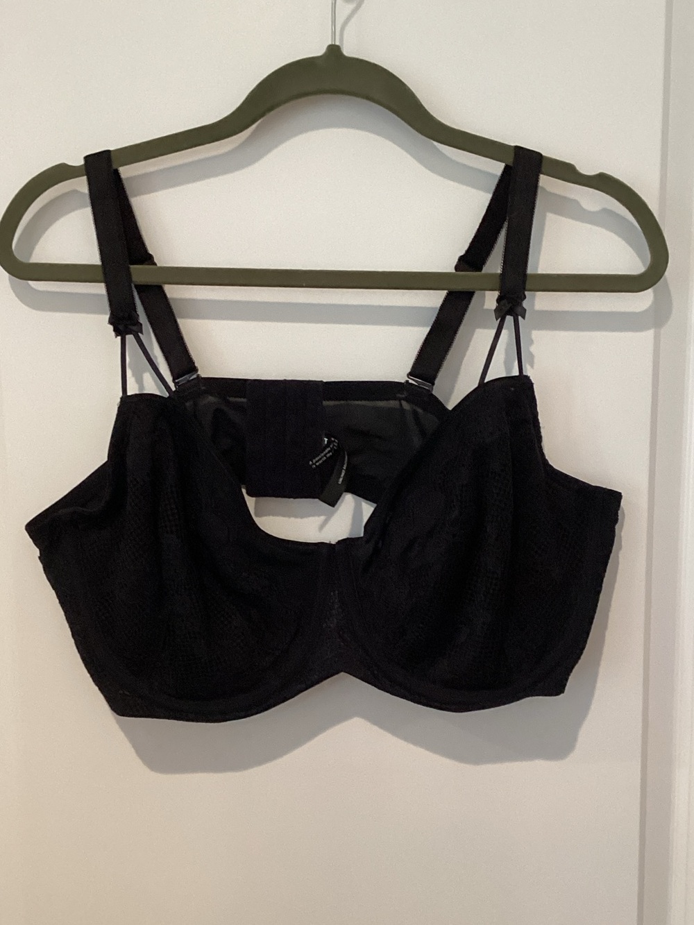 torrid Black Underwire Lace-Texture Bra with Adjustable Straps